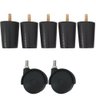 5 Pe para Cama e 2 Rodizio para Moveis Cama Box de Casal 6cm - 1