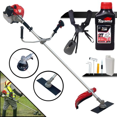 Roçadeira Anmax Cg520p 52cc 2,2hp com Carretel de Nylon + Lâmina 2 Pontas + Óleo Toyama 2t