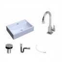 Ver imagem 2 de Kit Cuba Q45 com Torneira Luxo 1195 Metal e Válvula Click 1"b Pol. Sifão Cromado e Flexível Compace