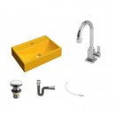 Ver imagem 2 de Kit Cuba Q45 com Torneira Luxo 1195 Metal e Válvula Click 1 Pol. Sifão Cromado e Flexível Compace