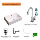 Ver imagem 3 de Kit Cuba Q45 com Torneira Luxo 1195 Metal e Válvula Click 1 Pol. Sifão Cromado e Flexível Compace