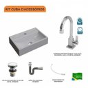 Ver imagem 3 de Kit Cuba Q45 com Torneira Luxo 1195 Metal e Válvula Click 1 Pol. Sifão Cromado e Flexível Compace