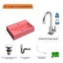Ver imagem 3 de Kit Cuba Q45 com Torneira Luxo 1195 Metal e Válvula Click 1 Pol. Sifão Cromado e Flexível Compace