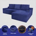 Ver imagem 2 de Sofá Evo 2,70m Molas Ensacadas com Chaise Lounge Direita Velourê Azul Cama Inbox