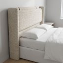 Ver imagem 3 de Cabeceira de Casal Pier Estofada Boucle para Cama Box 188cm Moderna