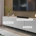 Ver imagem 2 de Rack para Tv até 75" 2 Gavetas 2 Portas Jasper 185 Cm - Off White Fosco C/ Champanhe