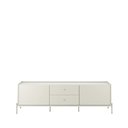 Ver imagem 3 de Rack para TV até 75" 2 Gavetas 2 Portas Jasper 185 cm - Off White Fosco c/ Champanhe