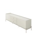 Ver imagem 5 de Rack para Tv até 75" 2 Gavetas 2 Portas Jasper 185 Cm - Off White Fosco C/ Champanhe