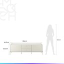 Ver imagem 7 de Rack para TV até 75" 2 Gavetas 2 Portas Jasper 185 cm - Off White Fosco c/ Champanhe