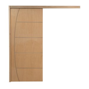 Porta de Correr Frisada Belíssima C/ Kit 210x80 Completa