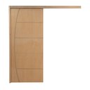 Ver imagem 1 de Porta de Correr Frisada Belíssima C/ Kit 210x80 Completa