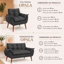 Ver imagem 5 de Kit Namoradeira + 02 Poltronas Opala Pés Palito Suede Cinza Escuro