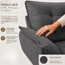 Ver imagem 6 de Kit Namoradeira + 02 Poltronas Opala Pés Palito Suede Cinza Escuro