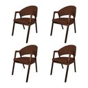 Ver imagem 1 de Kit 4 Cadeiras Helen para Jantar Madeira Maciça Mel Premium Assento Facto Design - Marrom