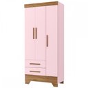 Ver imagem 2 de Guarda-Roupa Infantil Doce Sonho 3 Portas 2 Gavetas Rosa/Nature - Panorama Móveis