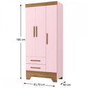 Ver imagem 4 de Guarda-Roupa Infantil Doce Sonho 3 Portas 2 Gavetas Rosa/Nature - Panorama Móveis