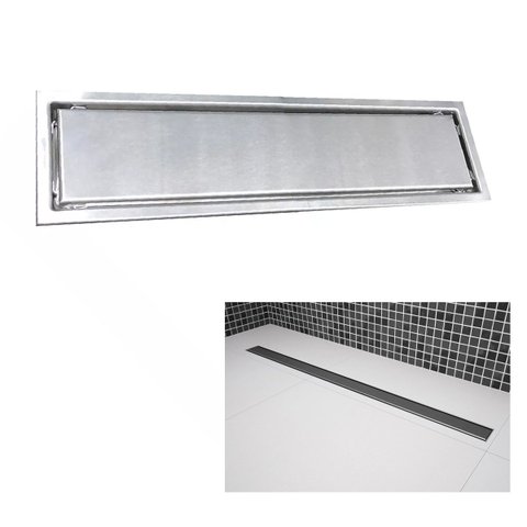 Ralo Linear Oculto 50cm Inox Banheiro Lavabo Invisivel Anti Odor Anti Inseto Higienico Seguro Resist