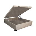 Ver imagem 2 de Base Box Baú Víúva Luxo Blindado AColchoes Suede Bege 49x128x188