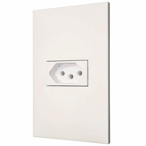 Conjunto 1 Tomada 2P+T Horizontal 10A 250V Branco Pialplus+