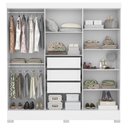 Ver imagem 5 de Cômoda Flora e Guarda Roupa Casal Prático Branco com Espelho - Demóbile