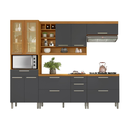 Ver imagem 5 de Cozinha Completa Modulada 5 Peças 100% MDF Burguesa Marrom/Grafite - Nesher