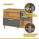 Ver mais imagens de Cozinha Completa Modulada 5 Peças 100% MDF Burguesa Marrom/Grafite - Nesher