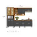Ver imagem 6 de Cozinha Completa Modulada 5 Peças 100% MDF Burguesa Marrom/Grafite - Nesher