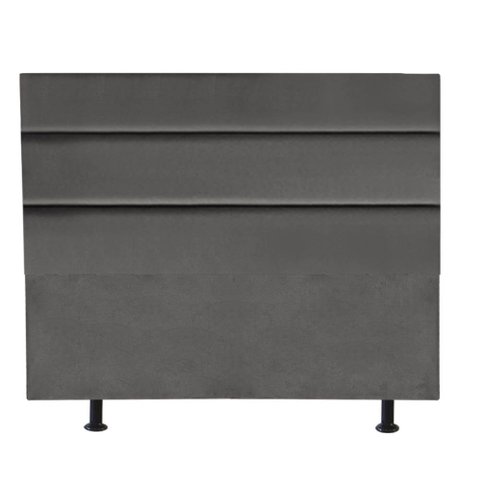 Cabeceira Estofada Cama Box King 195cm Argentina Suede Cinza Escuro- Mabe Magazine