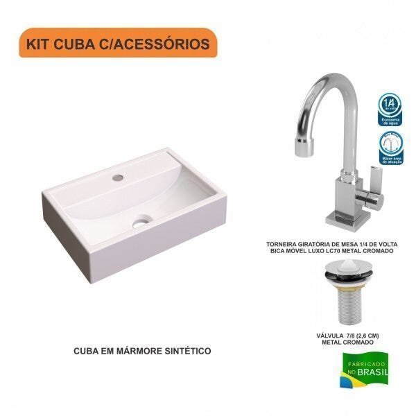 Kit Cuba Q45 com Torneira Luxo 1195 e Válvula 1 Pol. Compace - 3