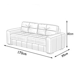 Sofá Decorativo Sala de Estar Punto 2 Lugares 170cm Couro Conhaque - Mozzelar - 4