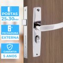 Ver imagem 5 de Fechadura para Porta Externa Aço Inox Polido Cromado + Dobradiças Aço Zincado Pino Bola