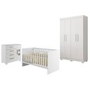 Ver imagem 1 de Guarda Roupa Florida com Cômoda Fly e Berço Nacional Life 2186 Branco Acetinado - Tigus