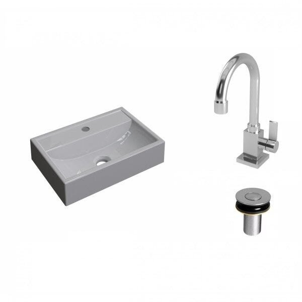 Kit Cuba Q45 com Torneira Luxo 1195 e Válvula Click 1"B Pol. Compace - 2