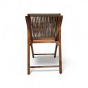 Ver imagem 3 de Cadeira em Madeira sem Braço Assento de Couro Sintético Encosto de Corda Trançada Cor Castanho Coran