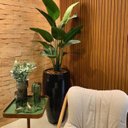 Ver imagem 2 de Vaso Fibra de Vidro Atenas m 67cm Decorativo Preto Brilho