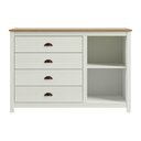 Ver imagem 2 de Kit Quarto Topázio Cômoda Sapateira 2 Mesas Madeira Branco Finestra Móveis
