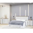 Ver imagem 1 de Kit Quarto Topázio Cômoda Sapateira 2 Mesas Madeira Branco Finestra Móveis