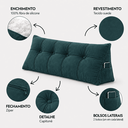 Ver mais imagens de Almofada Encosto Triangular Cama Leitura Cabeceira Suede