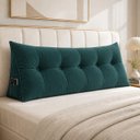 Ver imagem 1 de Almofada Encosto Triangular Cama Leitura Cabeceira Suede