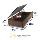 Ver imagem 6 de Conjunto Box Baú Marrom Mali Bege Molas Ensacadas Solteiro 96x203x77 - King House
