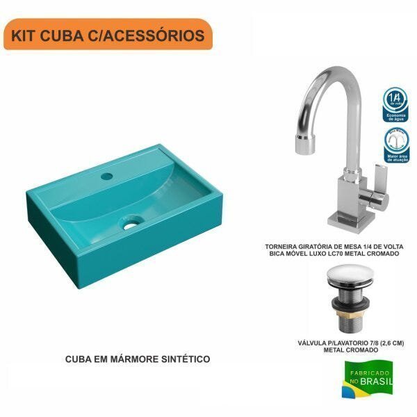 Kit Cuba Q45 com Torneira Luxo 1195 e Válvula Click 1 Pol. Compace - 3
