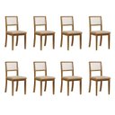 Ver imagem 2 de Kit 8 Cadeira Estofada Jantar Rubi Linho Madeira Maciça:Bege