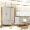 Berço Americano Ludmila e Guarda Roupa Infantil Lorena 3 Portas Off White Bétula - Carolina Baby - 2