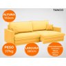 Sofá Tango 2,60M Sem Caixa, Retrátil e Reclinável Velosuede Canario - Netsofás - 8