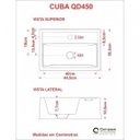 Ver imagem 5 de Kit Cuba Q45 com Torneira Luxo 1195 Metal 1/4 Volta Compace