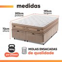 Ver imagem 3 de Cama Box Baú King Molas Ensacadas Euro Pillow Double Face Pró Hotel 193x203x72cm Probel até 150kg