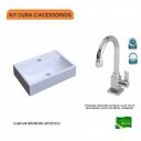 Ver imagem 3 de Kit Cuba Q45 com Torneira Luxo 1195 Metal 1/4 Volta Compace