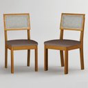 Ver imagem 1 de Cadeira para Mesa de Jantar Flora Mdf Kit 2 Peças Joli Camurça - Leifer