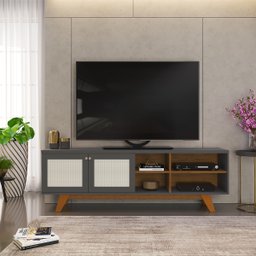 Rack para Tv até 60 com 1,80 x 60cm Zara - DJ Móveis                                                                                            - 1