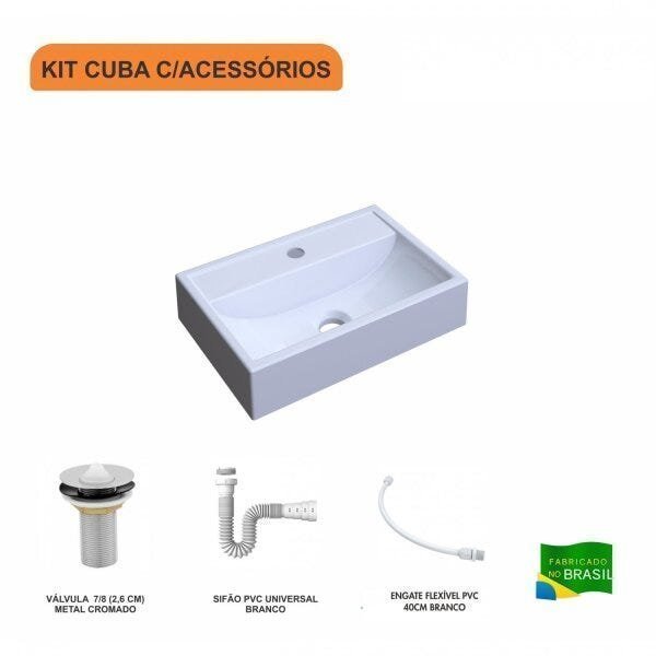 Kit Cuba Q45 e Válvula 1 Pol. com Sifão PVC e Flexível Compace - 3